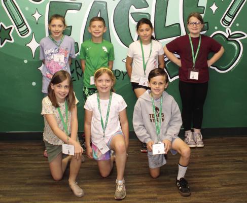 Members of the Canton Elementary School Student Council for the month of April were front row, left to right, Stella Beckham, Sofia Houchin, and Jonah Peterson, and back row, Kennady Dukes, Conway Hawk, Saelah Adams, and Aleah Busby. Not pictured is Preslee Womack. Photo by David Barber