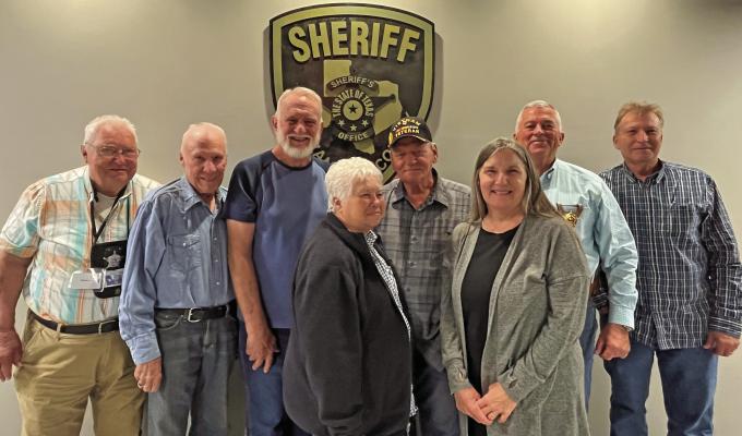 Left to right, VZC Reserve Deputy/Crime Prevention OfficerAnthony Risner, Gerard Brohman, Gary Vawter, Jimmie Williams, Ron Williams, Cindy Ball, Sheriff Carter, and Tim Ball. Not pictured are Sheila Bellamy and John Murry. Courtesy Photo