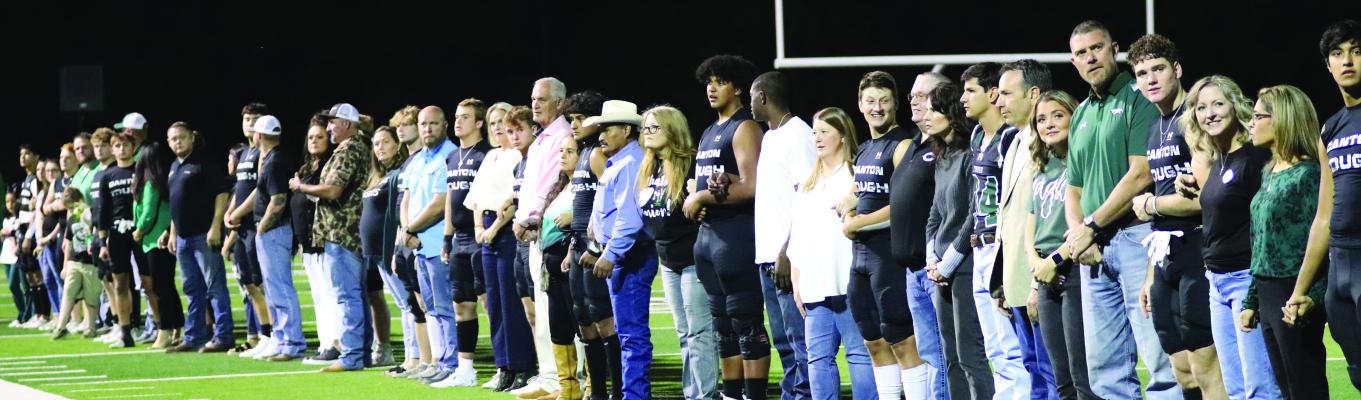 It was an emotional night at Norris Birdwell Stadium Oct. 20 as 19 seniors on the Canton Eagle varsity football team were recognized prior to their home season finale against the Brownsboro Bears. The Eagles ended their home schedule on a successful note as they outlasted the Bears, 34-20. Photo by Lianna Reid
