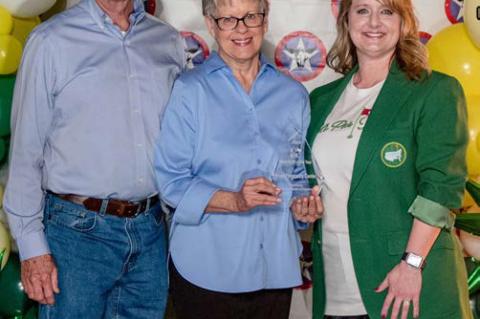 Hope Pregnancy Center was named as the ‘Non-Profit of the Year’ during the annual Canton Texas Chamber of Commerce Gala April 19 at the Canton Civic Center. Chamber Chief Executive Officer (CEO) Kelli Ridgway, far right, presented the award to Dwayne and Cathy Wheeler.